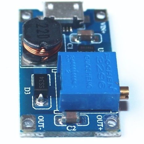 Image of DC-DC Voltage BOOST Converter IN 2..24V to 5..28V OUT 1.5A 20W V2 with microUSB (IT12032)